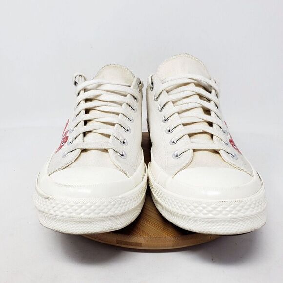 Converse Chuck Taylor x CDG Play Mens 10 Shoe Multi Hearts Off White Low Sneaker - Picture 4 of 14